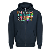 Navy busy doing cool teacher stuff Zipper Hoodie - AdoDesignShop