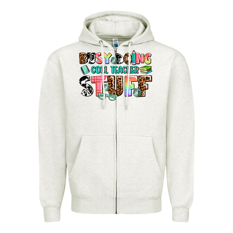Busy Doing Cool Teacher Stuff Zipper Hoodie by AdoDesignShop | Teevron