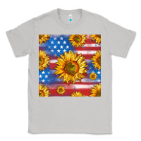 Moon Dust sunflowers american flag seamless pattern Classic Tee - HRA Design Shop