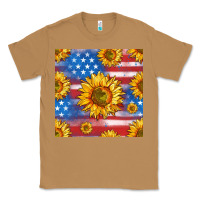 Toasted Coconut sunflowers american flag seamless pattern Classic Tee - HRA Design Shop