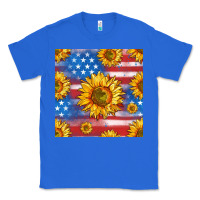 True Royal sunflowers american flag seamless pattern Classic Tee - HRA Design Shop
