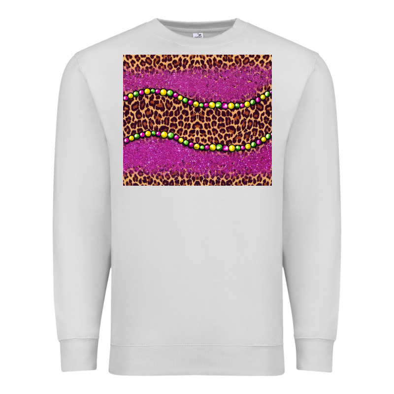 Mardi Gras  Leopard Pink Glitter Bead Premium Sweatshirt by BarkalooDesign | Teevron
