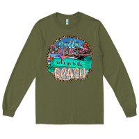 Army Green Hello Summer Let's Go To The Beach Long Sleeve Tee - SublimationCraftShop