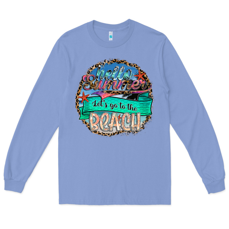 Hello Summer Let's Go To The Beach Long Sleeve Tee by SublimationCraftShop | Teevron