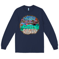 Navy Hello Summer Let's Go To The Beach Long Sleeve Tee - SublimationCraftShop