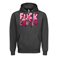 Charcoal Heather fuck cancer Zipper Hoodie - JahusDesignShop
