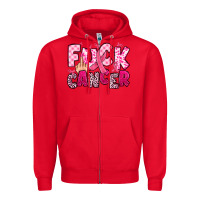 Red fuck cancer Zipper Hoodie - JahusDesignShop
