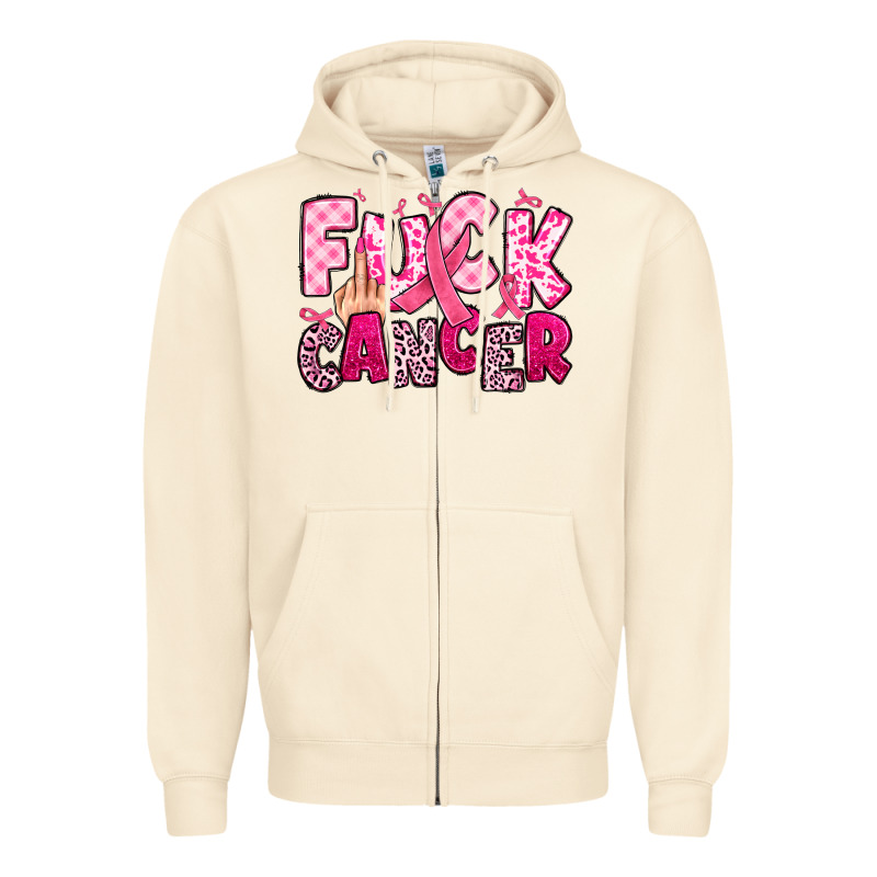 Fuck Cancer Zipper Hoodie by JahusDesignShop | Teevron
