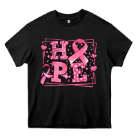 Black hope breast cancer awareness ribbon Heavy Core Tee - LillyAllenDesigns