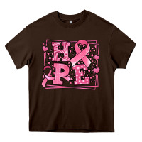Chocolate Brown hope breast cancer awareness ribbon Heavy Core Tee - LillyAllenDesigns