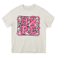 Cream hope breast cancer awareness ribbon Heavy Core Tee - LillyAllenDesigns