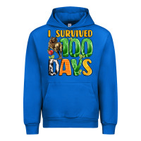 Cobalt dinosaur 100day celebration Urban Hoodie - LillyAllenDesigns