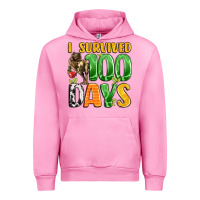 Fuchsia Pink dinosaur 100day celebration Urban Hoodie - LillyAllenDesigns