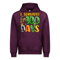 Mauve Wine dinosaur 100day celebration Urban Hoodie - LillyAllenDesigns