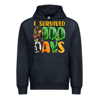 Navy dinosaur 100day celebration Urban Hoodie - LillyAllenDesigns