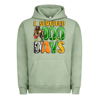 Pigment Oil Green dinosaur 100day celebration Urban Hoodie - LillyAllenDesigns