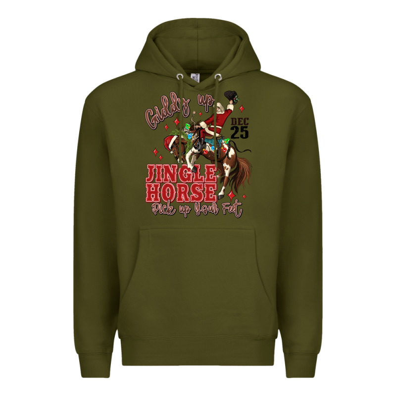 Giddy Up Jingle Horse Pick Up Your Feet Premium Hoodie by MaliasSmallBusiness | Teevron