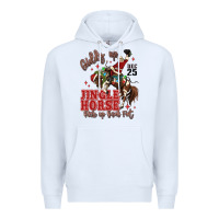 White giddy up jingle horse pick up your feet Premium Hoodie - MaliasSmallBusiness