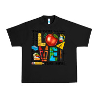 Black teach love inspire teacher Urban Heavy Tee - texasbilliewilder