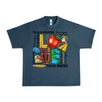 Midnight Navy teach love inspire teacher Urban Heavy Tee - texasbilliewilder