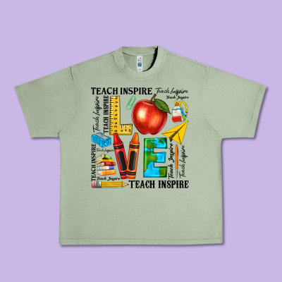 Teach Love Inspire Teacher Urban Heavy Tee Designed By Texasbilliewilder