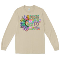 Mushroom Don't Worry Be Hippie Long Sleeve Tee - CowhideDigitalArt