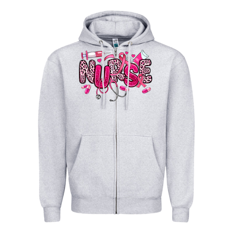 Breast Cancer Nurse Zipper Hoodie by JahusDesignShop | Teevron