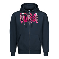 Navy breast cancer nurse Zipper Hoodie - JahusDesignShop