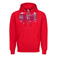 Red breast cancer nurse Zipper Hoodie - JahusDesignShop