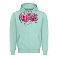 Seafoam breast cancer nurse Zipper Hoodie - JahusDesignShop