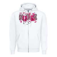 White breast cancer nurse Zipper Hoodie - JahusDesignShop