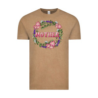 Vintage Coffee Mother With Floral Wreath Vintage Tee - RanaPortraitStore