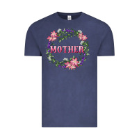 Vintage Denim Mother With Floral Wreath Vintage Tee - RanaPortraitStore