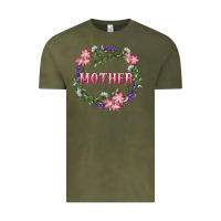 Vintage Olive Mother With Floral Wreath Vintage Tee - RanaPortraitStore