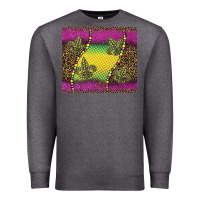 Charcoal Heather mardi gras  leopard pink glitter Premium Sweatshirt - BarkalooDesign