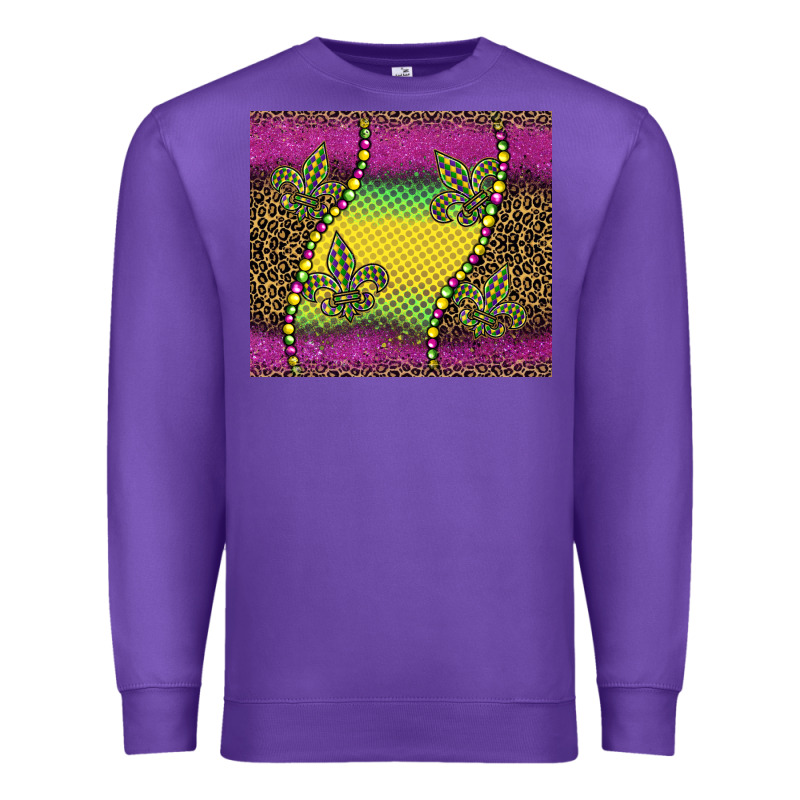 Mardi Gras  Leopard Pink Glitter Premium Sweatshirt by BarkalooDesign | Teevron
