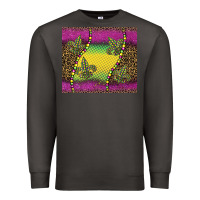 Smoke mardi gras  leopard pink glitter Premium Sweatshirt - BarkalooDesign