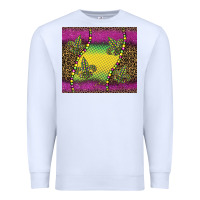 White mardi gras  leopard pink glitter Premium Sweatshirt - BarkalooDesign