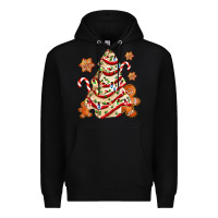 Black christmas tree cake and cookies ado Premium Hoodie - AdoDesignShop