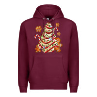 Burgundy christmas tree cake and cookies ado Premium Hoodie - AdoDesignShop