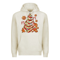 Oatmeal Heather christmas tree cake and cookies ado Premium Hoodie - AdoDesignShop