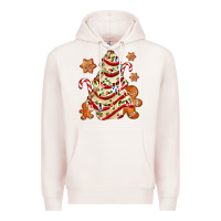 Pale Pink christmas tree cake and cookies ado Premium Hoodie - AdoDesignShop