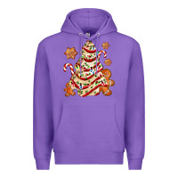 Purple christmas tree cake and cookies ado Premium Hoodie - AdoDesignShop