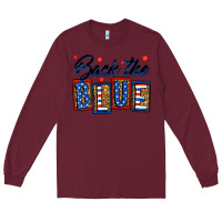 Burgundy Back the blue Long Sleeve Tee - Neo Western