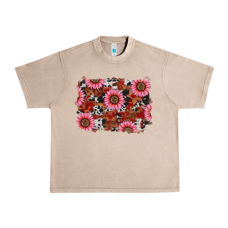 Valentine's Day Sunflowers Leopard Cowhide Background Urban Heavy Tee by RanaPortraitStore | Teevron