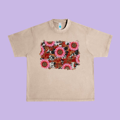 Valentine's Day Sunflowers Leopard Cowhide Background Urban Heavy Tee Designed By Ranaportraitstore