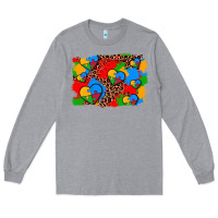 Heather Grey autism heart background Long Sleeve Tee - AdoDesignShop