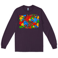 Plum autism heart background Long Sleeve Tee - AdoDesignShop