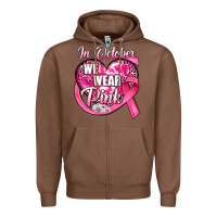 Chestnut in october we wear pink heart Zipper Hoodie - JahusDesignShop