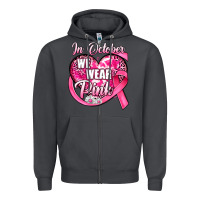 Smoke in october we wear pink heart Zipper Hoodie - JahusDesignShop